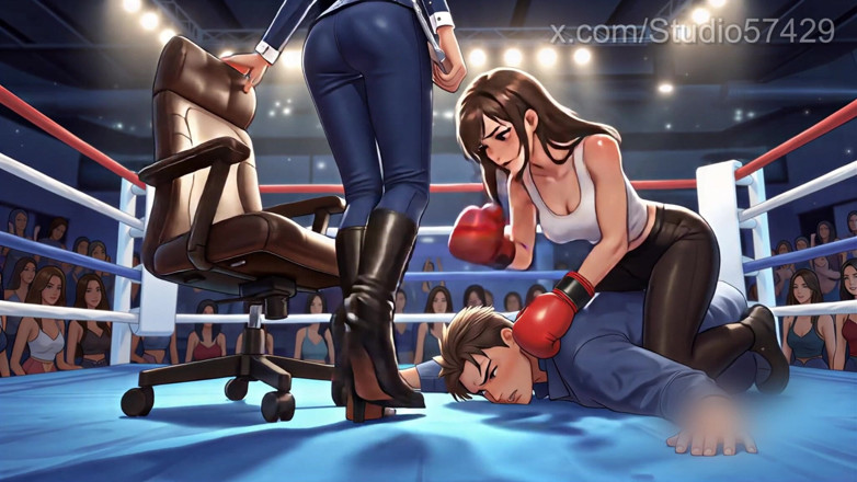 Supreme femdom: フェムドム・ボクシングのプロモーター、公のブーツ崇拝と罰