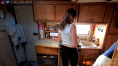 Max and Annika: Camper Kitchen Make Out with Kissing & Fingering - Sensual Teasing Stepsister