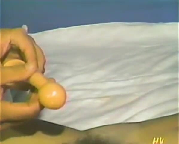 Homegrown Vintage: Pert tits brunette beats off with several dildos