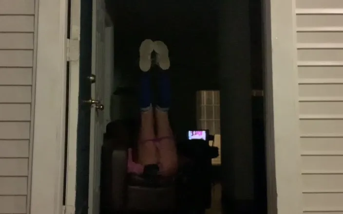 CindieLove: Sissy Exhibitionist Apartment Door Wide Open Fucking Ass