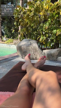 Feet Tease Outdoor While Watching a Movie