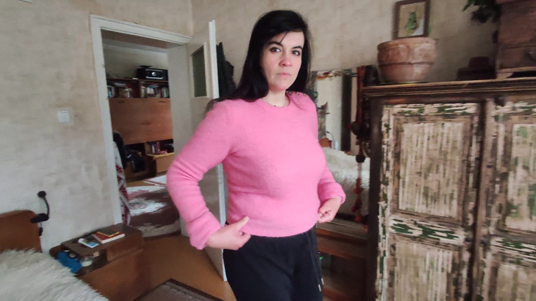 Hairy Homemade Amateur Orgasms: Undress My Clothes, Revealing My Hairy Pussy and Saggy Tits, 43yo...