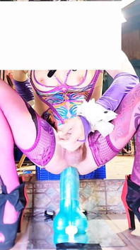 Cute TS Sissy Transgender Sexy Lingerie Riding Big Anal Dildo Without Panties
