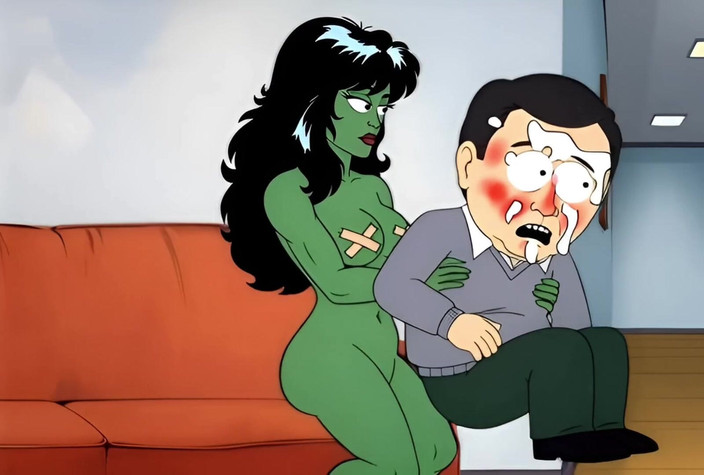 Octopussy Lovers Club: Sürtük She-hulk Ilk Randevuda Sikiliyor. Karikatür