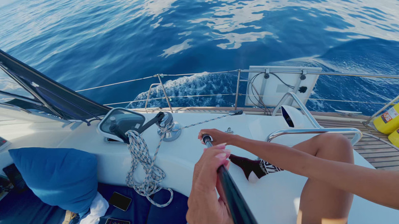 Princesss: Trans Masturbation While Sailing and Cum Shot in the Cup...