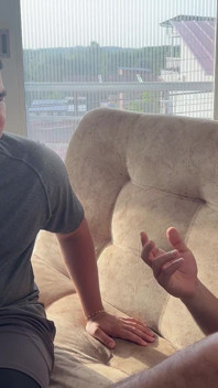 I Fuck the Stepdaughter of a Blind Man Next to Him, Semen Falls on Him and He Thought It Was Cream