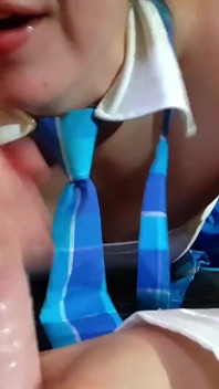 Threesome POV with Sexy Schoolgirl