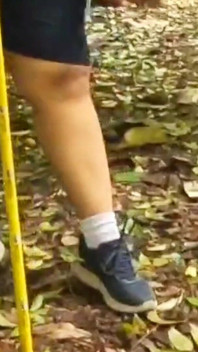 Casual Nude Walking, Chubby Girl Walking Completely Naked in the Jungle