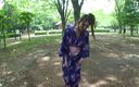 Asian Public Sluts: Svůdná japonská holka v kimonu saje Veiny Boner
