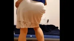 Crossdresser girly sexy miang melancap dalam pakaian