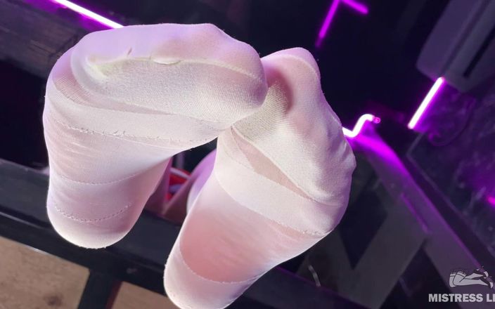 Mistress Legs: Under the Feet of the Mistress in White Pantyhose on...