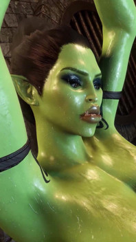 Futanari Orc BDSM głębokie gardło obciąganie.
