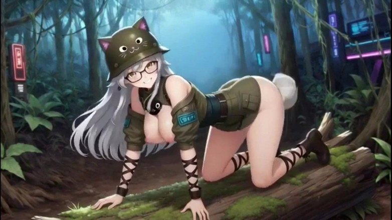 Hot girl dancing: Just a Funny Anime Soldier in Forest, Ai Animation