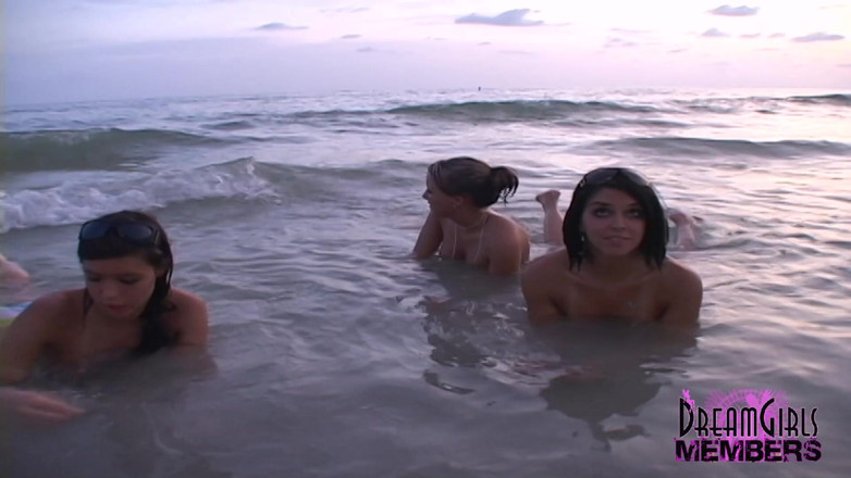 Dream Girls: Three Hotties Make Out and Get Topless at a Public...