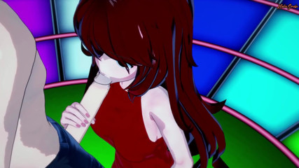 Hentai Smash: Teman wanita menghisap batang di hadapan orang awam dan menelan...