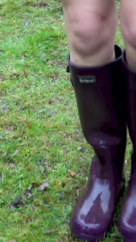Welly Sploshing in Boots and No Panties!