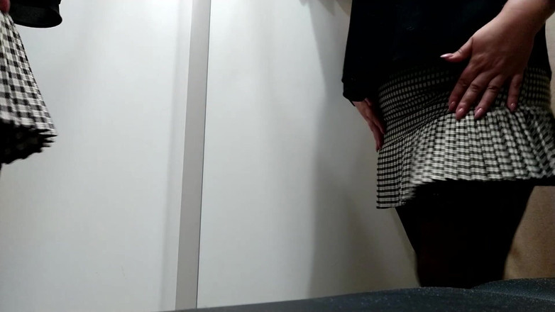 Elena: My fat ass in pantyhose is back in the fitting...