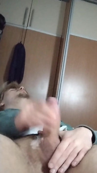 Young Boy Stroking His Fat Dick Till He Cums