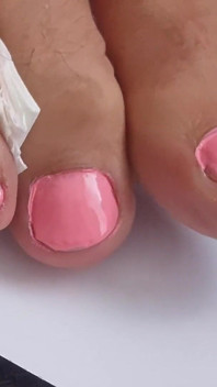 I'm Polishing My Feet and Finger Nails in Pink