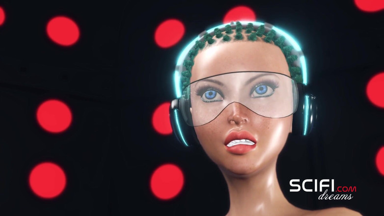 3dxpassion-transgender: Sci-Fi lights. 3d hot female android shemale plays with a horny...