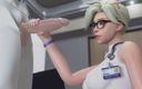 Velvixian 3D: Overwatch Mercy - हाथों से चुदाई x लंड चुसाई