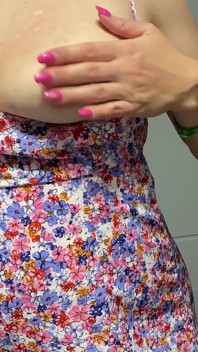 Updress Teasing with Sexy Natural Tits and Hairy Pussy