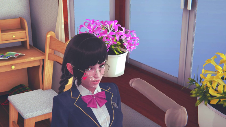 Waifu club 3D: DVA universitária lambe seu pau com a língua e recebe...