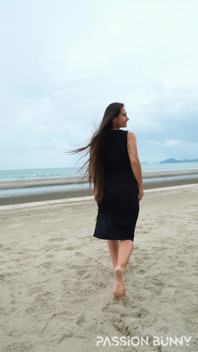 Sexy Tight Black Dress and Beauty Chill