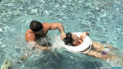 Next Door Studios: NextDoorStudios - Sexy stranger barebacks lifeguard for saving his life