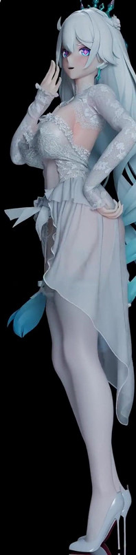 [mmd] Abito da sposa Abito da sposa Striptease erotico di seta bianca Doppia coda di cavallo