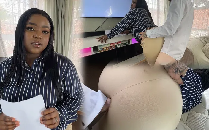 BootyClapper187: Cheating Ebony Boss Wife Is Fucked by Her White Employee