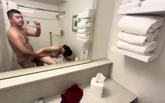 Fuck My Lover Doggy Style in a Hotel Bathroom