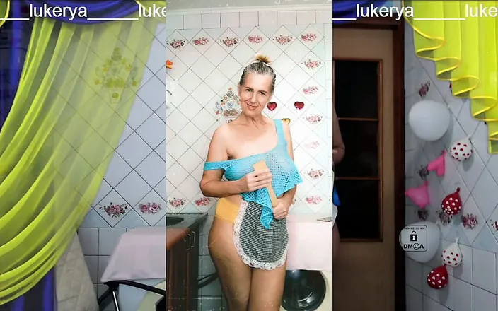 Lukerya: La gaie Lukerya, comme d’habitude, fait un nettoyage érotique dans une...