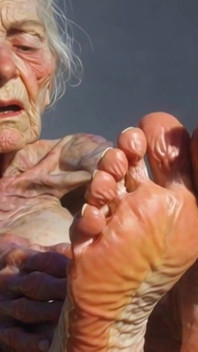 Granny Foot Oil Play - Self Massage Makes Her Horny and Dripping