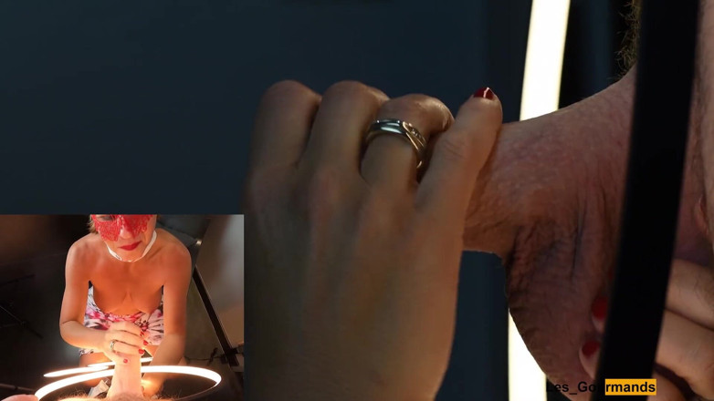 Les Gourmands: MILF-schlampe mit lippenstift maskiert gibt blowjob und bekommt das ganze...
