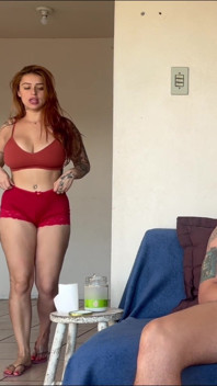 Redhead Neighbor Caught Her Neighbor Masturbating and Ended with Cumshot Inside Her Pussy!
