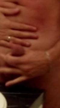 J/o Fantasy in the Bathroom While Slapping My Body and Leather Strapped Cock.
