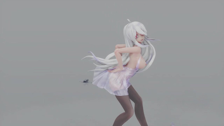 MikuMotion: Mmd Brown Eyed Girls; शीर ड्रेस; देखने के माध्यम से ऊँची एड़ी के जूते; Black Stockings