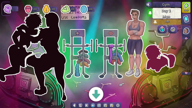 Futavision: Futadomworld: Muž obklopen velkými silnými svalnatými futami v tělocvičně - epizoda 4