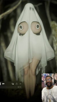 This Halloween Ghost Meme Waifu Teases Her Thicc Breasts for You to Cum