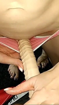 Long Big Dildo Surprised Sexy Amateur Wife with Tight Pussy