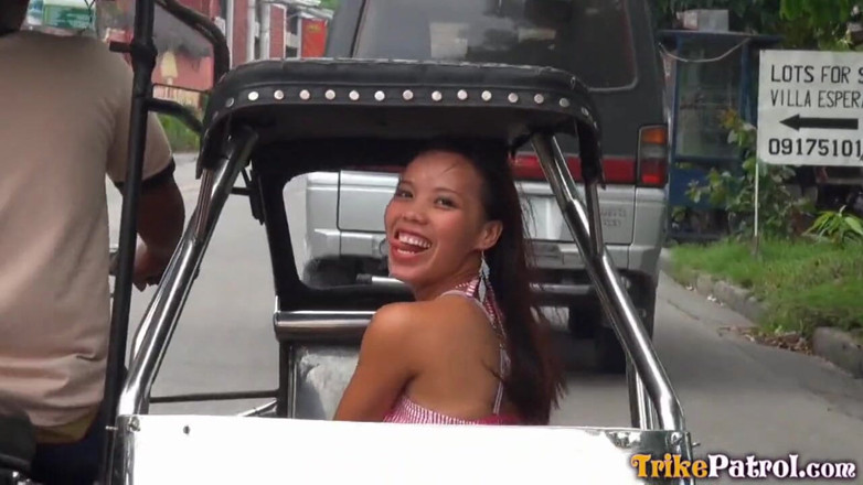 Trike Patrol - Tuk Tuk Patrol: Super horny pinay drips cum on big balls