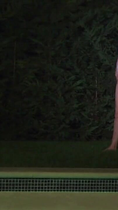 Blonde Babe Stands in Front of the Pool and Pisses (Lovekino)