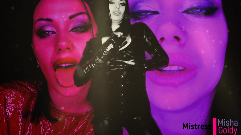 Goddess Misha Goldy: Mesmerizing triple lipstease with JOI