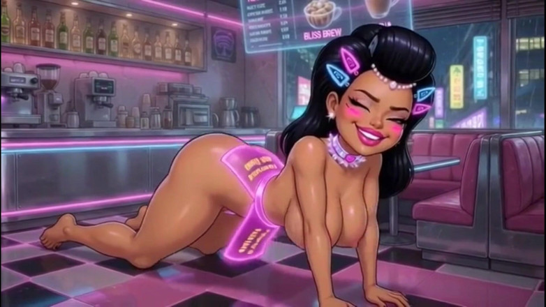 Hot girl dancing: Funny Cartoon Girl Topless, Ai Animation