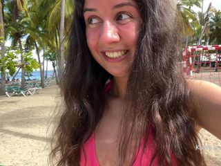 Katty West: Crazy Girl Pissing on a Public Beach Right in Her...