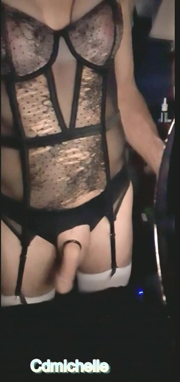 Sexy crossdresser wearing lingerie everything sexy: Cdmichelle Bär Sexig Svart Underkläder