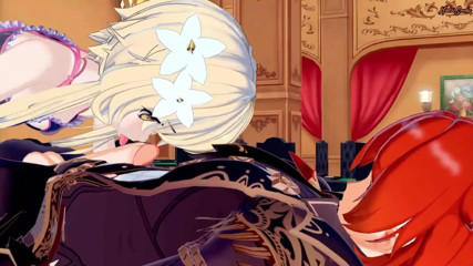 Hentai Smash: Lumine deepthroat zakar Diluc, meludahkan pancutan maninya - Genshin Impact Hentai.