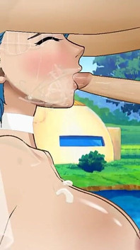 Bulma niechlujny facefuck w sukience ślubnej
