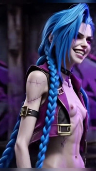 Jinx Худенькая версия - соблазняет худым телом, кровать и пляж